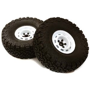 [#C27254WHITE] [2세트 반대분] Realistic Spoke Off-Road 1.9&quot; Wheel &amp; All Terrain Tire (White)