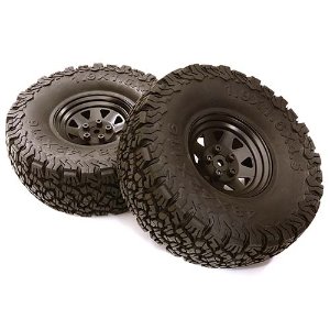 [#C27248BLACK] [2세트 반대분] Realistic Spoke Off-Road 1.9&quot; Wheel &amp; All Terrain Tire (Black)