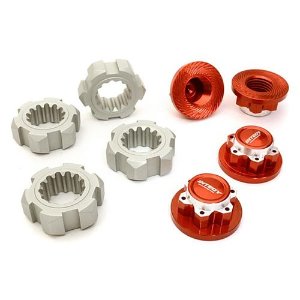 [#C27148RED] Billet Machined 24mm Wheel Adapters &amp; 17mm Wheel Nuts for Traxxas X-Maxx 4X4