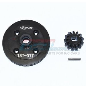 [#TXMS1200RS-BK] Harden Steel #45 Rear Differential Ring Gear &amp; Pinion Gear - 3PC Set