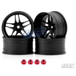 MST Flat black FB RC 1/10 Drift Car Wheels offset 8 (4 PCS)