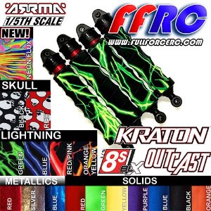 [#ARM818SKB] [4개 한대분] ARRMA 5th Scale Kraton 8S / Outcast 8S Shock Boots - Skull Black