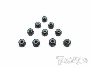 [ASS-3LN-BK]Aluminium Lock Nuts 3mm 10pcs. (Black)