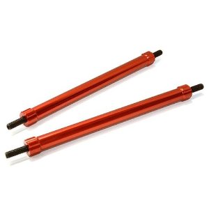 [#C26687RED] Billet Machined 80mm Aluminum Linkages (2) M3 Threaded for 1/10 Scale Crawler