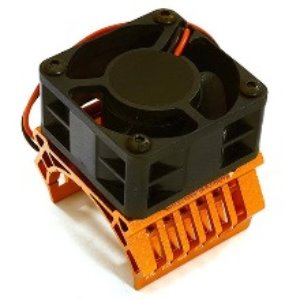 [#C28599ORANGE] 36mm Motor Heatsink+40x40mm Cooling Fan 16k rpm for 1/10 TR-MT10E &amp; TRX-4 (Orange)