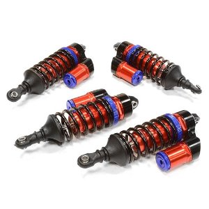 [#C26072RED] Billet Machined Piggyback Shock (4) for Traxxas 1/10 Scale Summit 4WD (Red)
