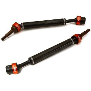 [#C28220RED] Dual Joint Telescopic Drive Shafts for 1/10 E-Revo (-2017), E-Maxx BL &amp; Summit (Red)