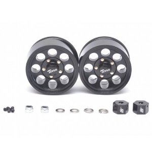 [#BRW780906BK] [2개] 1.55 Terra Classic 8-Hole Aluminum Beadlock Wheels w/3mm Wideners Black for All
