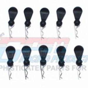 [#BCM007-BK] Body Clips + Silicone Mount for 1/16 to 1/18 Models