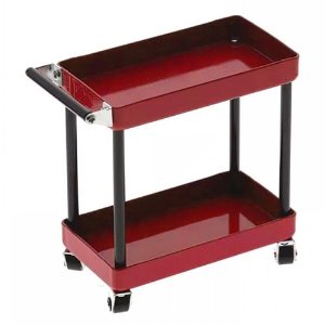 [#YA-0627RD] 1/10 RC Accessory 2-Tiered Rolling Metal Handy Cart Red