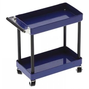 [#YA-0627BU] 1/10 RC Accessory 2-Tiered Rolling Metal Handy Cart Blue