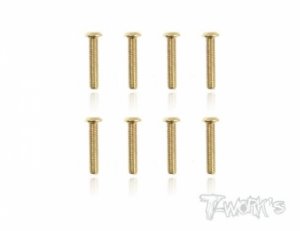 3x18mm Gold Plated Button Head Screws（8pcs.）(#GSS-318B)