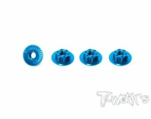 [TA-127TB]7075-T6 Light Weight large-contact Lo Profile Serrated M4 Wheel Nuts (4pcs)