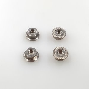 Nut titanium M4 with flange (#103330)