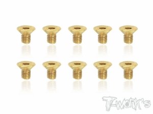 3x5mm Gold Plated Hex. Countersink Steel Screws（10pcs.）(#GSS-305C)