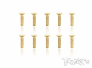 3x10mm Gold Plated Hex. Countersink Screws（10pcs.) (#GSS-310C)