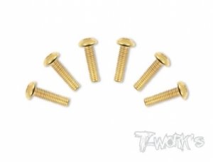 4x10mm Gold Plated Button Head Screws（10pcs.）(#GSS-410B)