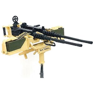 [#BA-H04] 1/10 Scale Model Twin M2HB Browning .50 Caliber Machine Gun Replica (Standard Ammo Box wo/ Shield)