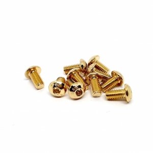 4x8mm Gold Plated Button Head Screws（10pcs.）(#GSS-408B)