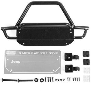 [#VVV-C1140] KS Steel Front Bumper w/ Lights for Axial 1/10 SCX10 III Jeep JLU Wrangler