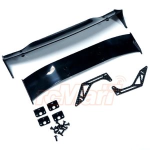 [#YA-0508] Carbon Graphite Spoiler Wing Mount w/ Plastic Rear Wings For 1/10 Drift Type A