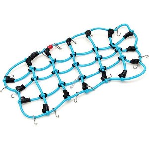 [#TRC/302308LB] Scale Accessories Elastic Luggage Net with Hooks 20x12cm for RC Crawler &amp; Truck (Blue)