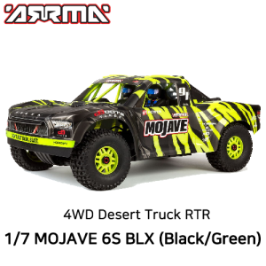 [최신버전][ARA7604V2T1] ARRMA 1:7 MOJAVE 6S V2 4WD BLX Desert Truck with Spektrum Firma RTR, Green/Black