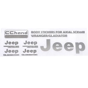 [#VVV-C1136] Metal Logo Decal Sheet for Axial 1/10 SCX10 III Jeep (Gladiator/Wrangler) (Silver)