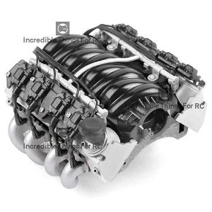 [#GRC/G153S] LS7 Simulated V8 Engine/ Motor Heat Sink Cooling Fan For Crawler 36mm Motor Silver