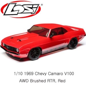 [LOS03033T1] 1/10 1969 Chevy Camaro V100 AWD Brushed RTR, Red