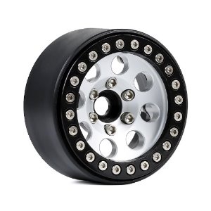 [R30293]1.9 CN10 Aluminum beadlock wheels (Silver) (4)