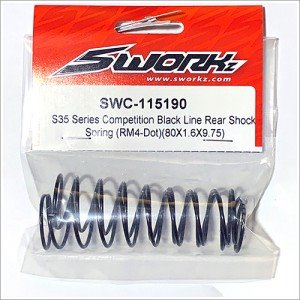 [SWC-115190] S35 Series Black Competition Rear Shock Spring (RM4-Dot)(80X1.6X9.75)