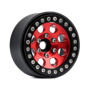 [R30291]1.9 CN10 Aluminum beadlock wheels (Red) (4)