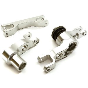 [#C28398SILVER] Billet Machined Steering Bell Crank Set for Traxxas X-Maxx 4X4