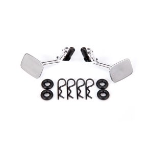 AX9121 Mirrors, side, chrome (left &amp; right)/ o-rings (4)/ body clips (4) (fits #9112 body) 1969 Blazer style