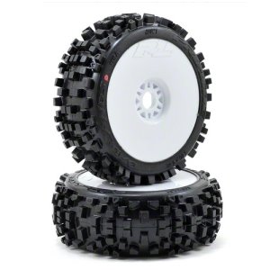 [AP9021-18] Pro-Line Badlands Pre-Mounted 1/8 Buggy Tires w/Lightweight Velocity Wheel (2) (White) (XTR)
