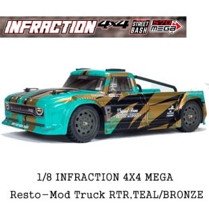 [ARA4215V3T2] 1/8 INFRACTION 4X4 MEGA Resto-Mod Truck RTR, TEAL/BRONZE