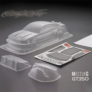 [#PC201012] 1/10 Ford Mustang GT350 Body Shell w/Light Bucket, Wing, Decal, Window Masks (Clear｜미도색)
