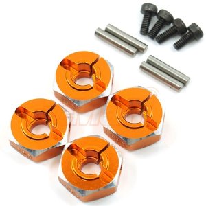 [#WA-031OR] Aluminum Hex Adaptor Set 12x5mm for 1/10 RC Touring Drift Crawler (Orange)
