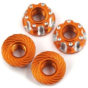 [매장입고][#SDY-0164OR] [4개] Aluminium 4mm Serrated Lock Nut (Orange)