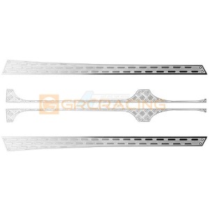 [#GRC/G166ES] Stainless Steel Side Step Decorative Protection Plate for SCX10 III Wrangler (Silver)