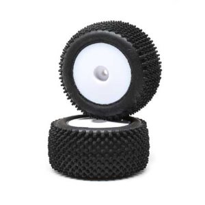 [LOS41013]Pin Tires, Rear, Mounted, White (2): Mini-T 2.0