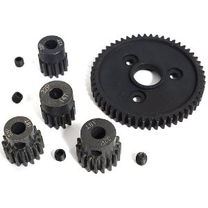 [#C30686] Steel 32 Pitch 54T Spur Gear w/13, 14, 16, 18T Pinion Gear w/5mm Bore Set for Most Traxxas 1/10 4x4 (Traxxas Spur #3956, Pinion #3943, 3944, 3946, 3948)