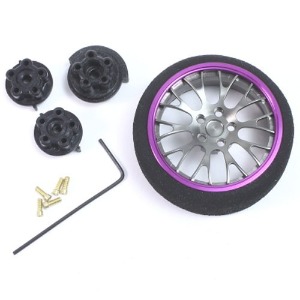[#YA-0264PP] Aluminum 10YBK-Spoke Transmitter Steering Wheel Purple For Futaba KO Sanwa Flysky NB4