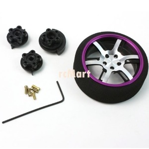 [#YA-0269PP] Aluminum 6-Spoke Transmitter Steering Wheel Purple For Futaba KO Sanwa Flysky NB4