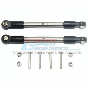 [#RK162S-OC-BEBK] Stainless Steel Adjustable Front Steering Tie Rods w/Polyurethane Ball Ends (for 1/10 Hammer Rey)