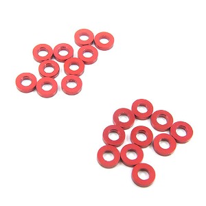 [YA-0394RD] [20개입] Aluminum M3 Flat Washer 1.5mm Thickness Spacer (Red) (M3 스페이서)