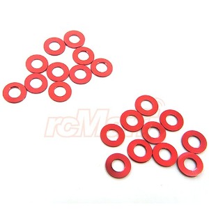 [YA-0392RD] [20개입] Aluminum M3 Flat Washer 0.5mm Thickness Spacer (Red) (M3 스페이서)