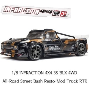 [ARA4315V3T1]ARRMA 1/8 INFRACTION 4X4 3S BLX 4WD All-Road Street Bash Resto-Mod Truck RTR, Gold