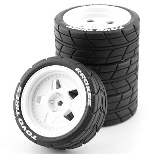 [#I500282776A1] [4개입] 1/10 Rubber Tires and Wheels w/12mm Hex Adapter (크기 65 x 26mm)